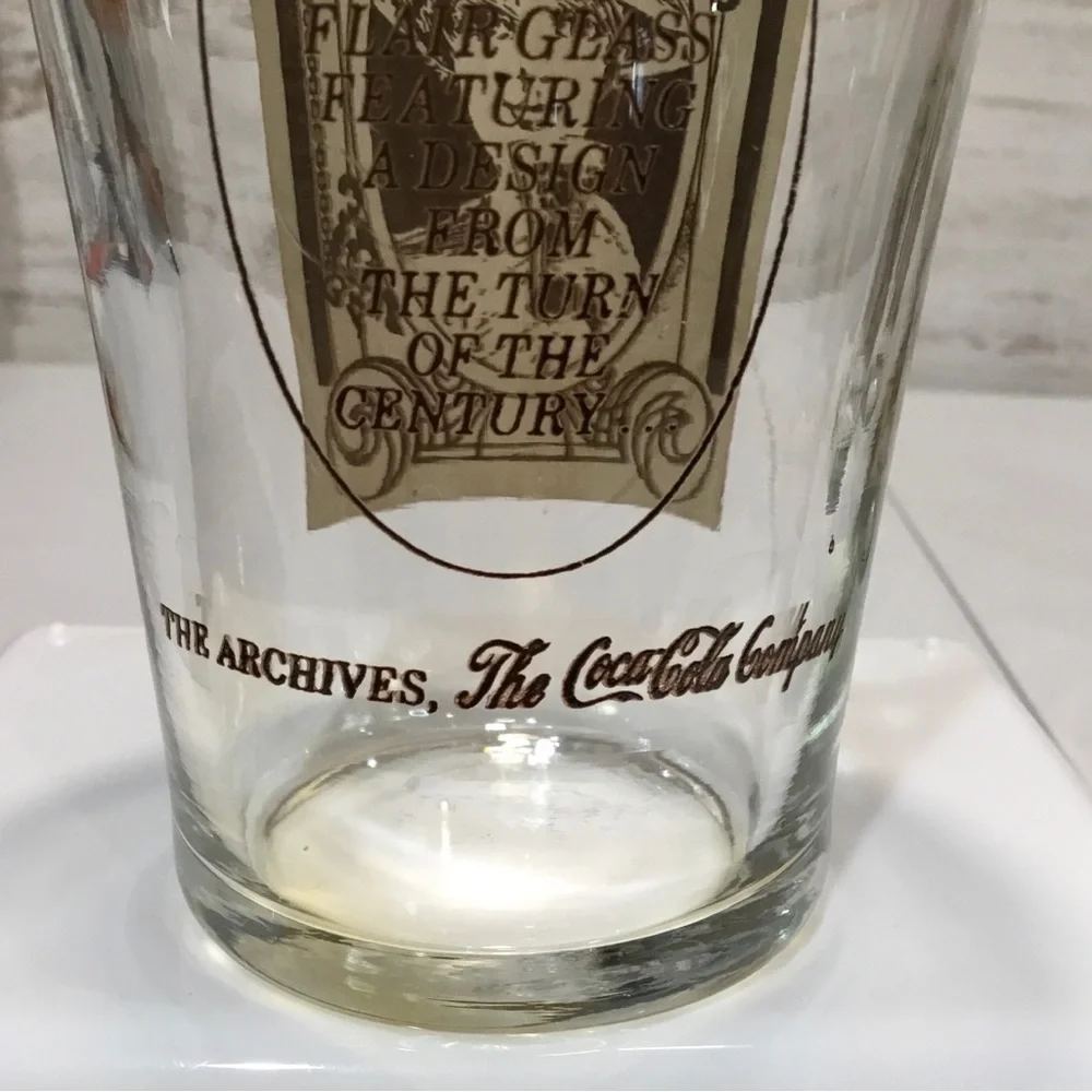 Vintage Coca Cola Flair Glass A Set of 4 Collectable Glasses